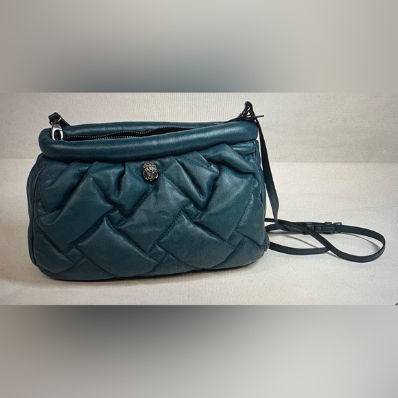 Kurt Geiger lamb leather aqua Blue Quilted Shoulder Bag crossbody